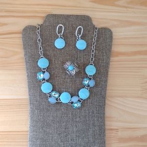 Paparazzi Set Necklace Earrings and Ring